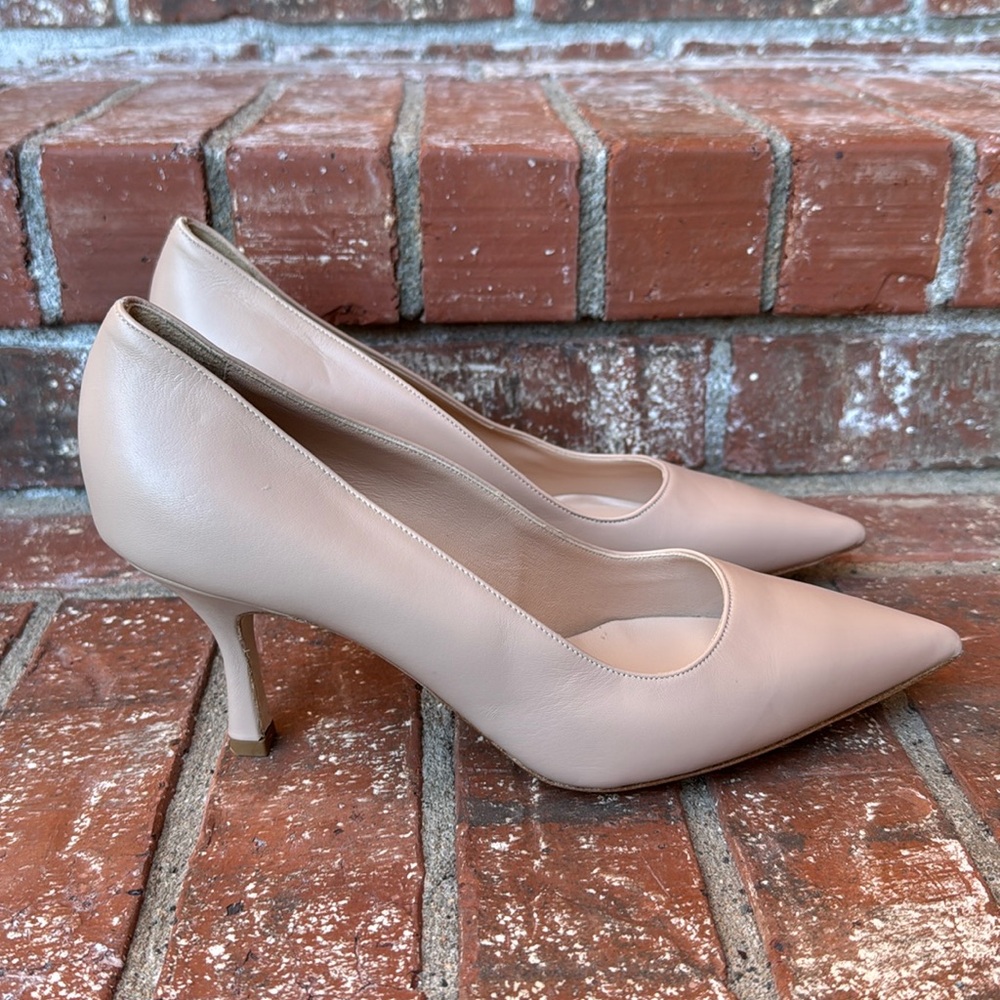 New Cream Tan Pointed-Toe Heels